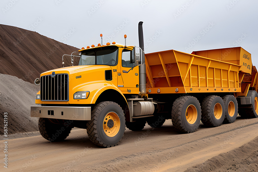 Mining dump trucks transporting Platinum ore for processing Mining dump trucks transporting Platinum ore for processing