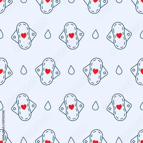 Woman Menstruation Pads seamless pattern line icon