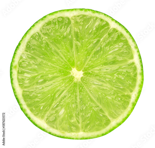 Juicy slice of lime isolated, transparent png, PNG format, cut-out