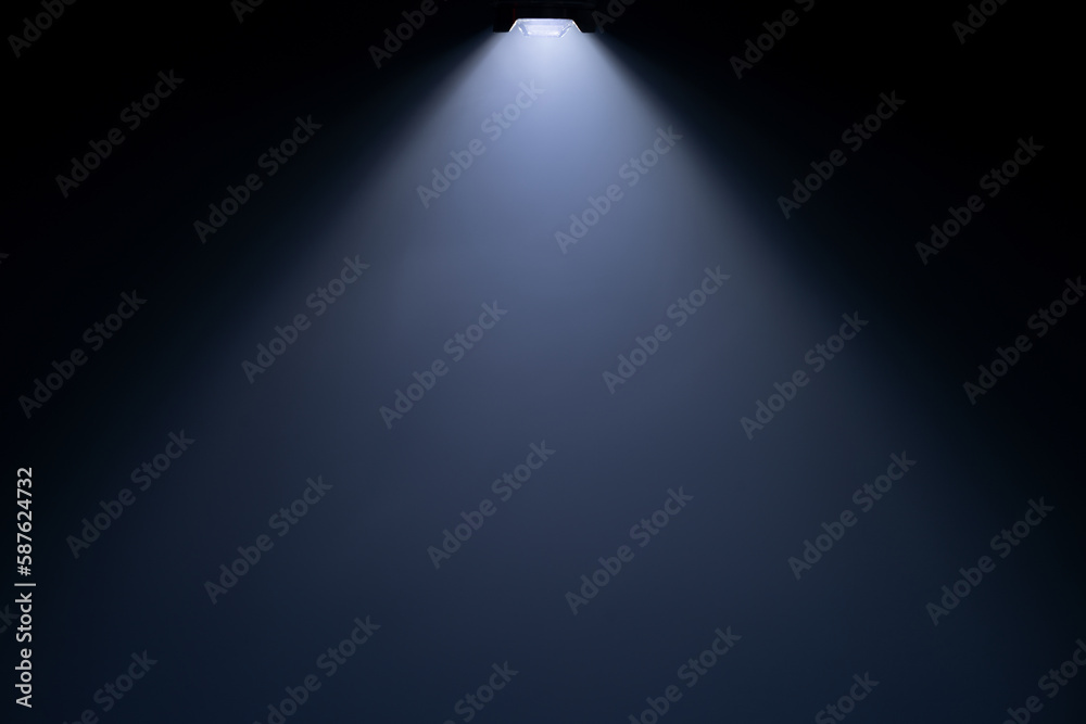 Close up of light beam isolated on black background - obrazy, fototapety, plakaty 