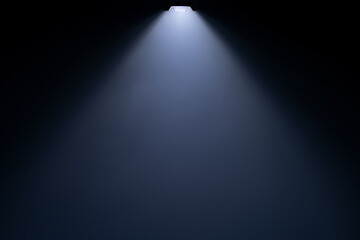 Close up of light beam isolated on black background