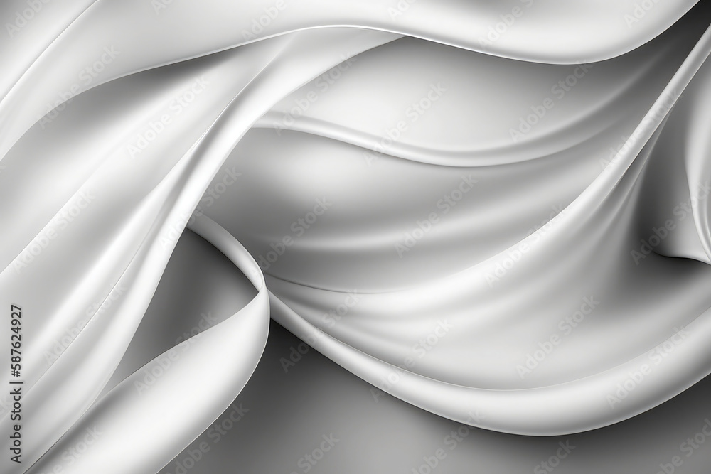 AI generated beautiful elegant white soft silk satin fabric background ...