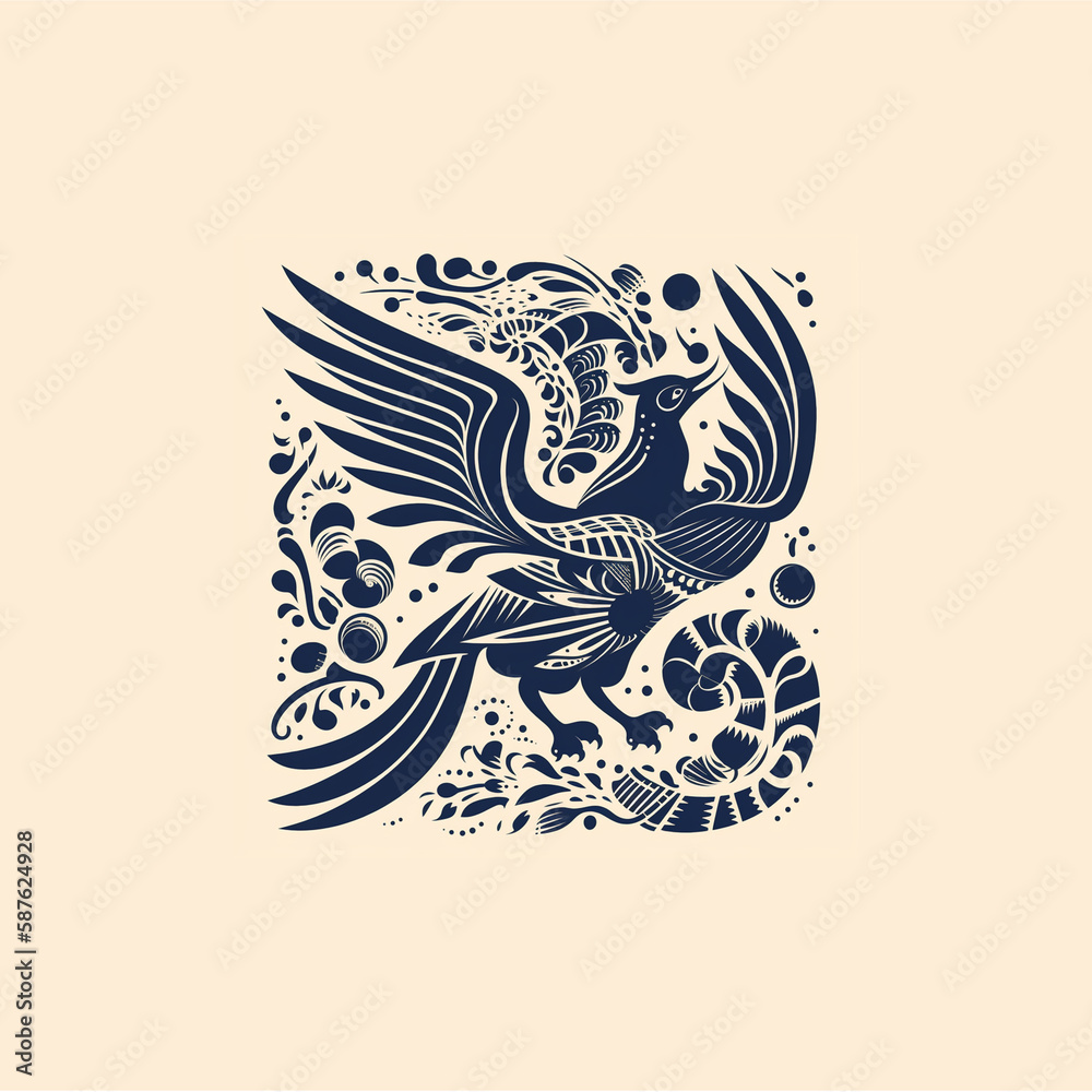Naklejka premium illustration of a pheasant with festive icons surrounding it