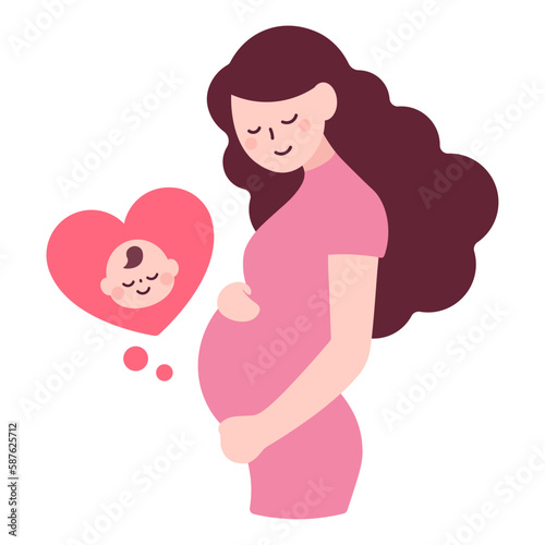 出産が待ち遠しい妊婦　赤ちゃん