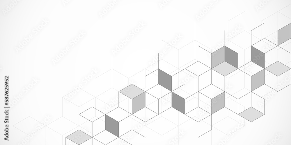 Abstract geometric background with isometric blocks, polygon shape pattern