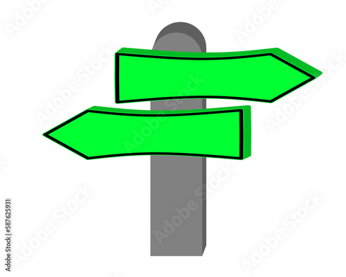 Road sign with 3d design.direction sign