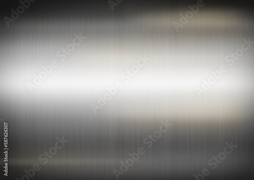 Silver brushed metal. Horizontal background texture