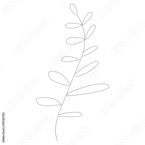 minimalist botanic icon, logo, design, vector illustration, one line drawing