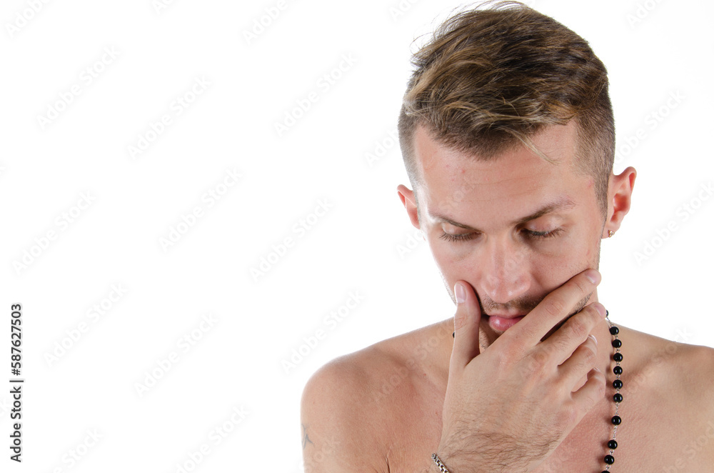 Young man posing in the studio. Young man posing in the studio.