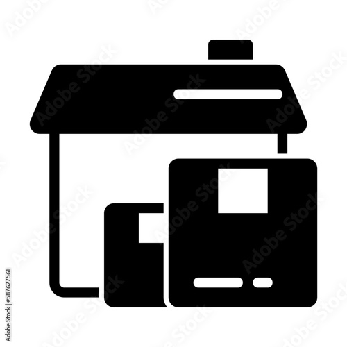 warehouse glyph style icon