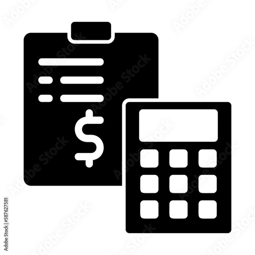 accounting glyph style icon