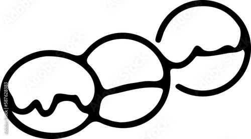 Quadro em tela doodle takoyaki