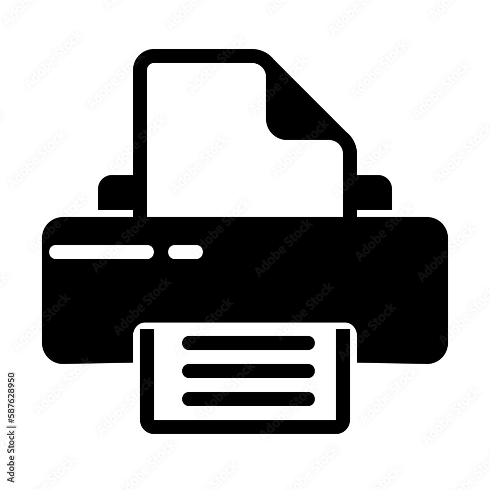 printer glyph style icon printer glyph style icon