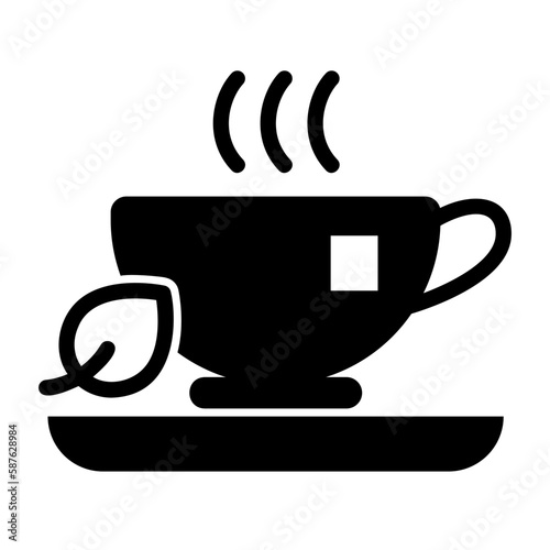 tea glyph style icon