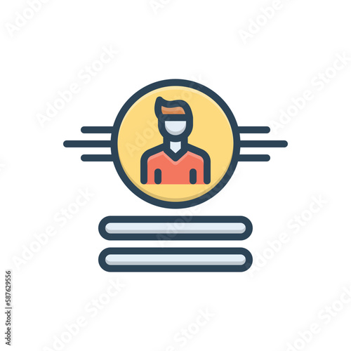 Color illustration icon for username 