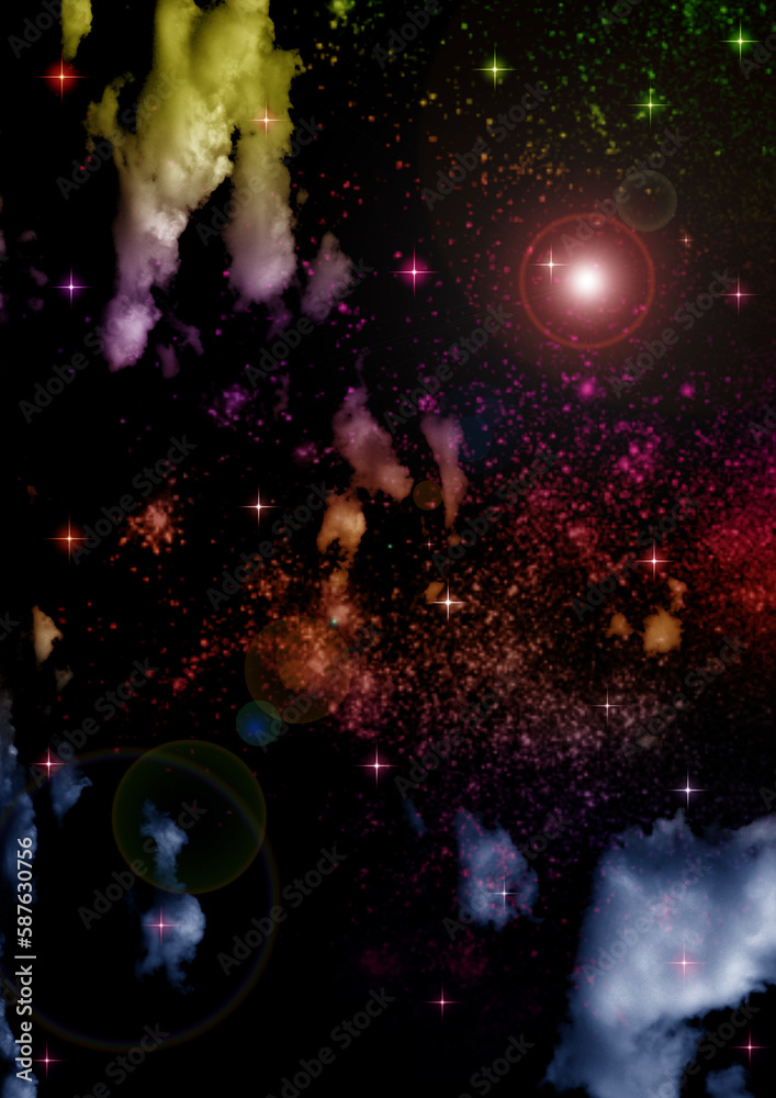galaxy in a free space. 3D rendering