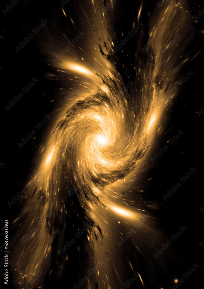 galaxy in a free space. 3D rendering