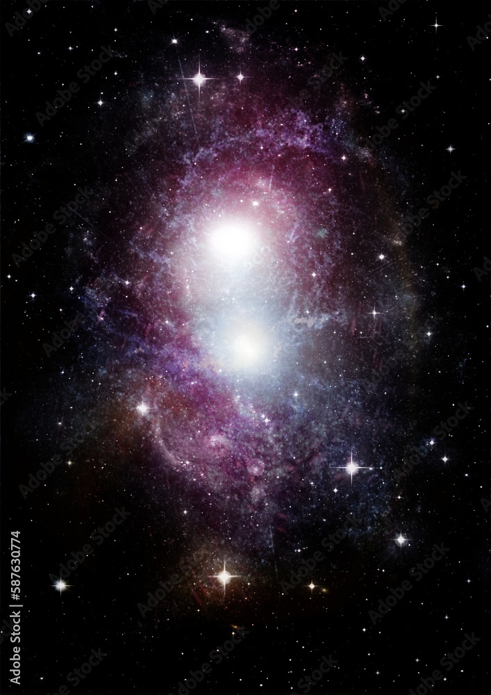 galaxy in a free space. 3D rendering
