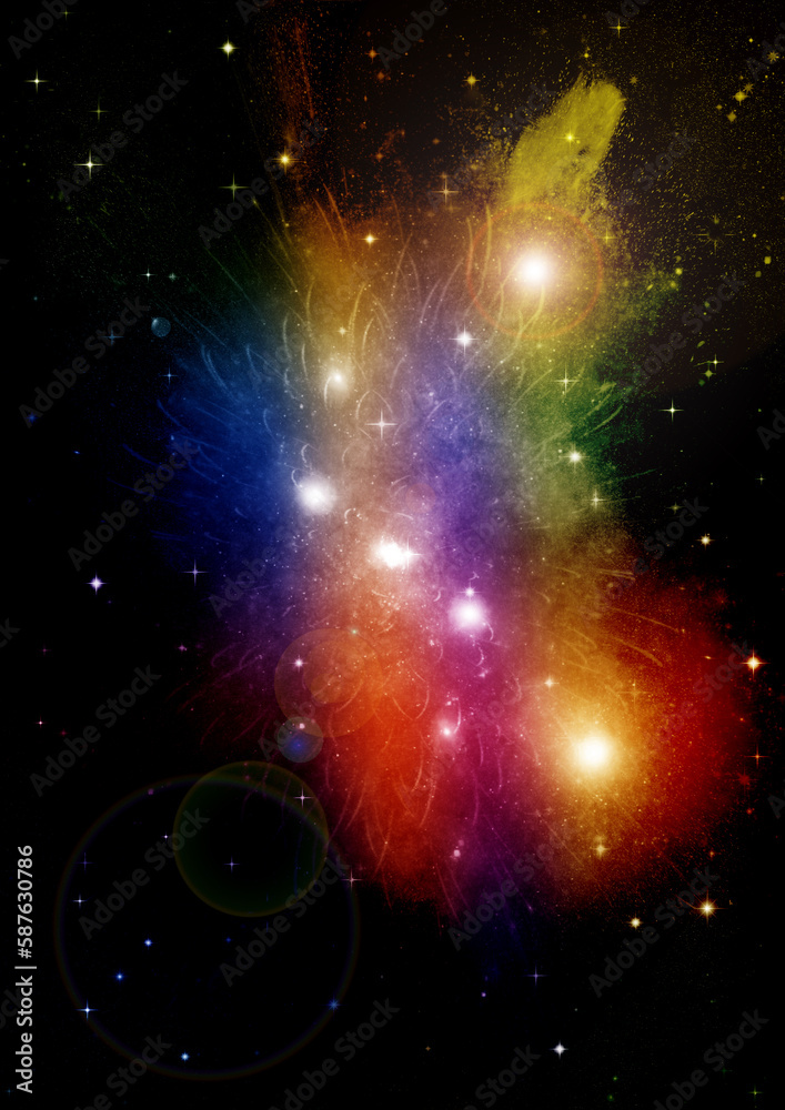galaxy in a free space. 3D rendering