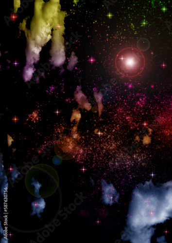 Obraz na płótnie galaxy in a free space. 3D rendering w salonie