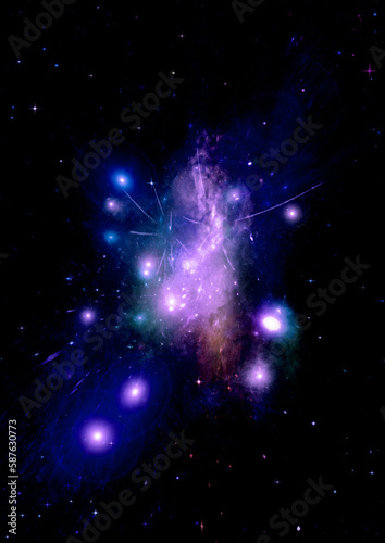 Obraz na płótnie galaxy in a free space. 3D rendering w salonie