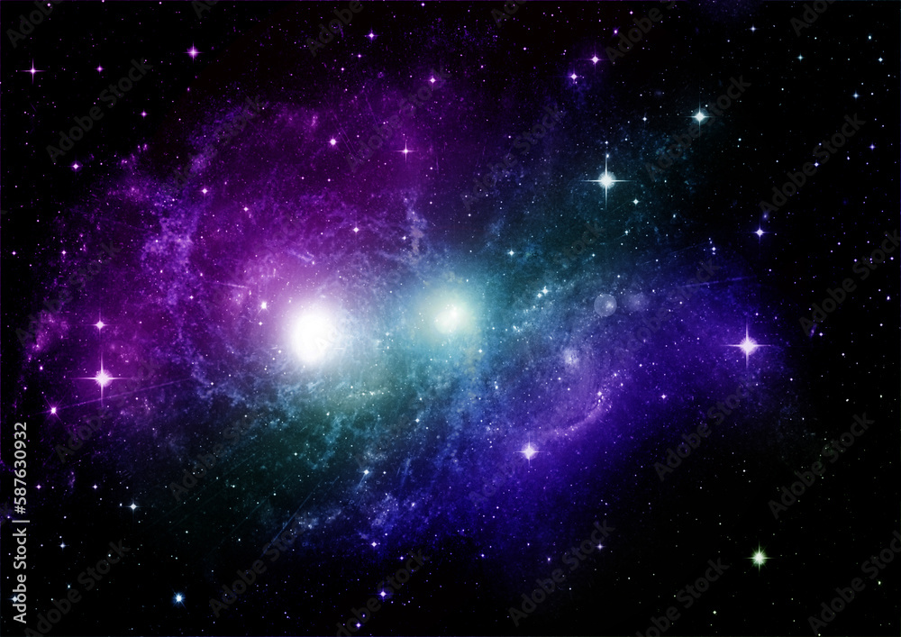 galaxy in a free space. 3D rendering