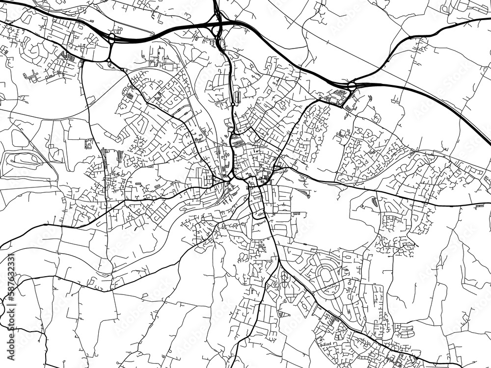 Road map of the city of  Maidstone the United Kingdom on a white background.