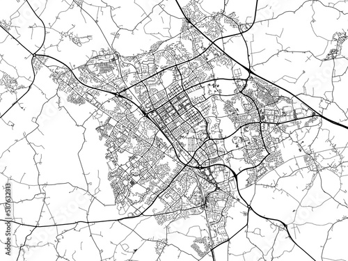 Road map of the city of  Milton Keynes the United Kingdom on a white background. photo