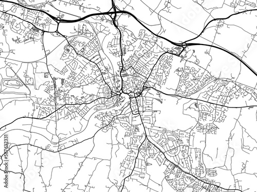 Road map of the city of  Maidstone the United Kingdom on a white background.