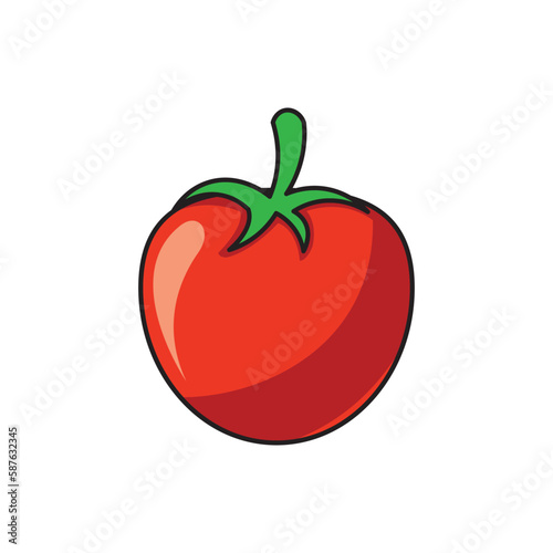 tomato fruit icon logo design vector color illustration