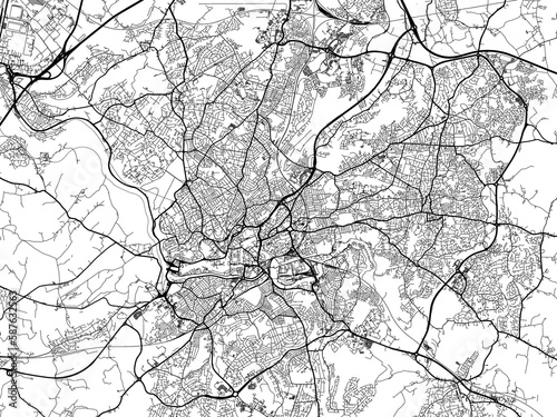 Road map of the city of  Bristol the United Kingdom on a white background.