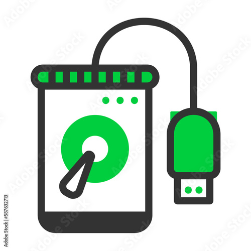 external drive filled outline colored icon