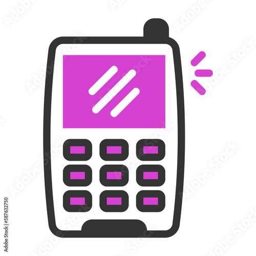 handy talkie filled outline colored icon