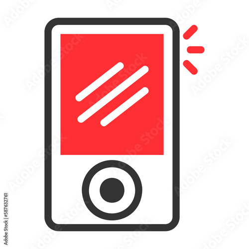 mp4 player filled outline colored icon