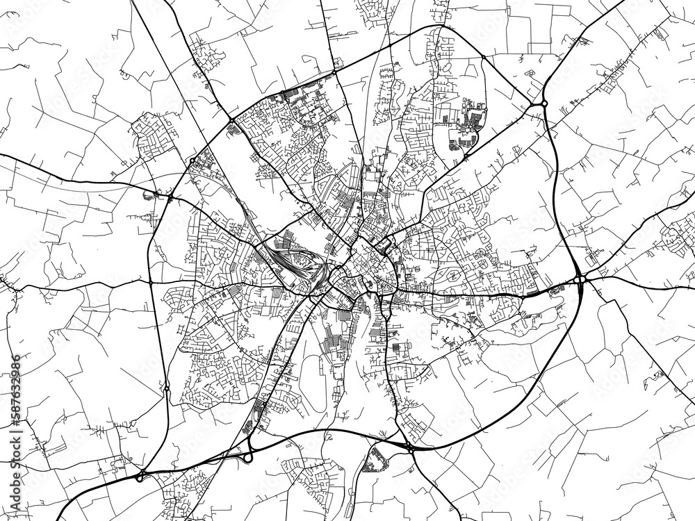 Fototapeta premium Road map of the city of York the United Kingdom on a white background.
