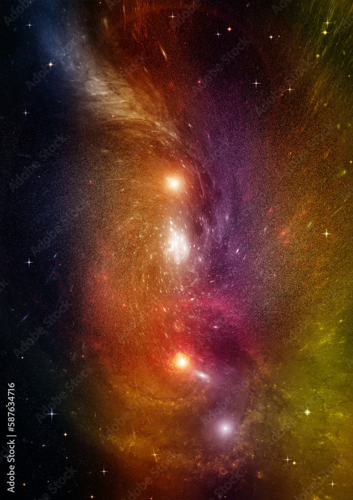 galaxy in a free space. 3D rendering