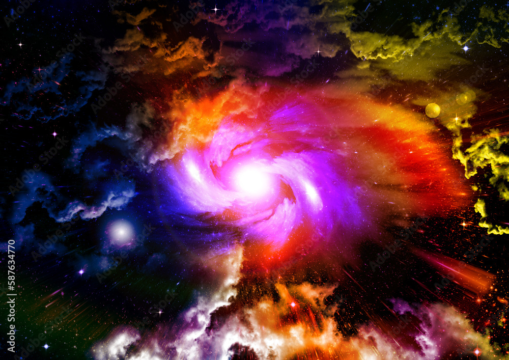 galaxy in a free space. 3D rendering