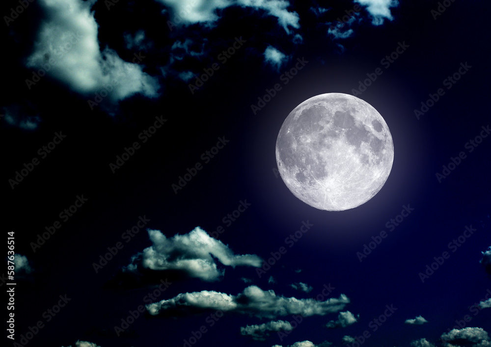 The moon in the night sky