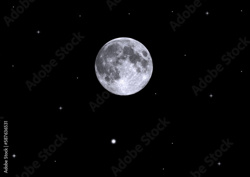 Obraz na płótnie The moon in the night sky w salonie