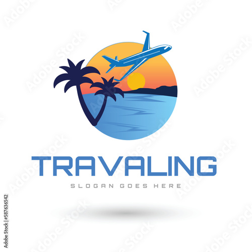 modern color agency travel check business logo. transport, logistics delivery logo design