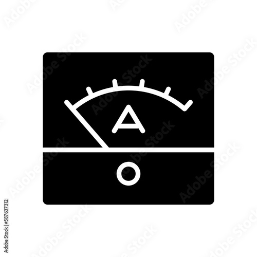 amperemeter icon in glyph style on white background photo