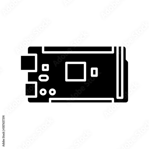 arduino mega icon in glyph style on white background
