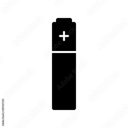 aa battery icon in glyph style on white background photo