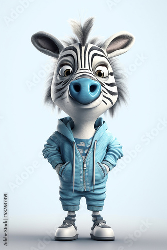 A Super Cute Fantasy Sports zebra Character Generative Ai Digital Illustration Part 10423