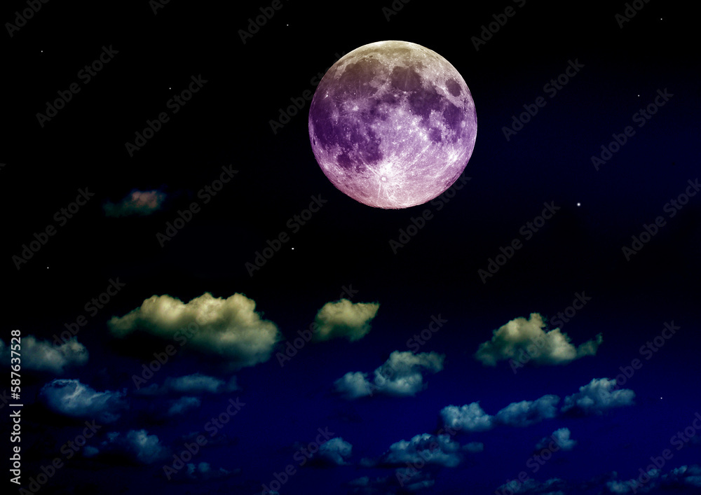 The moon in the night sky