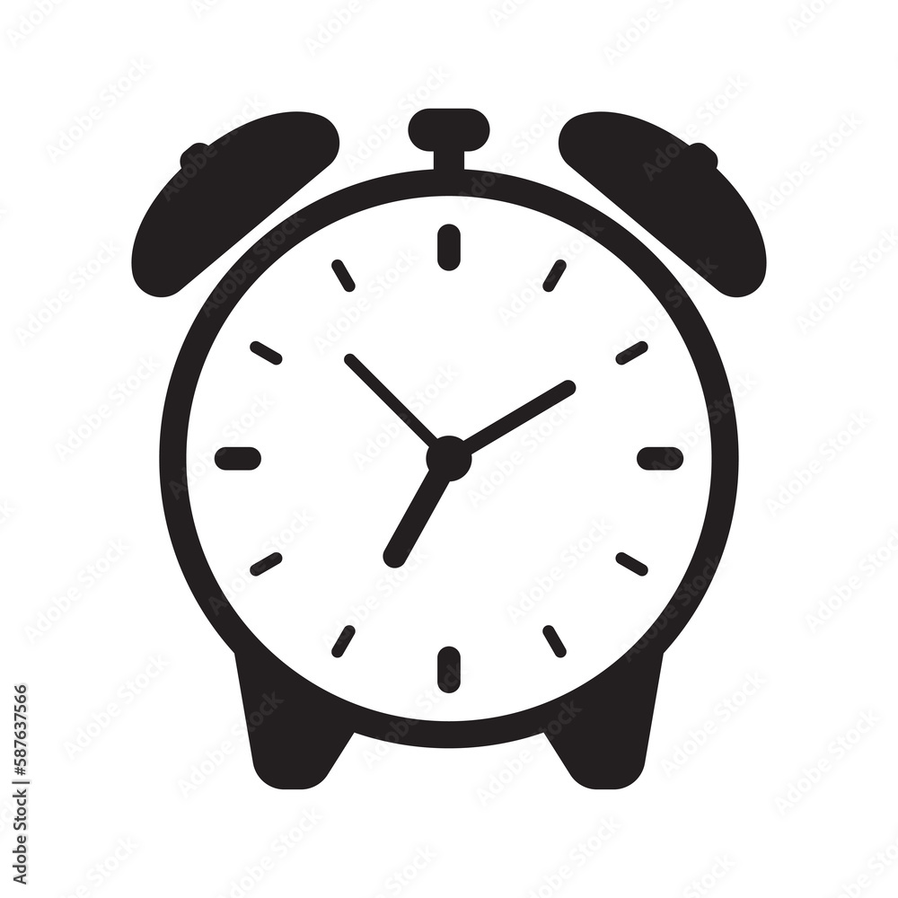 Alarm clock icon vector illustration, retro alarm clock. Alarm clock icon vector illustration, retro alarm clock.