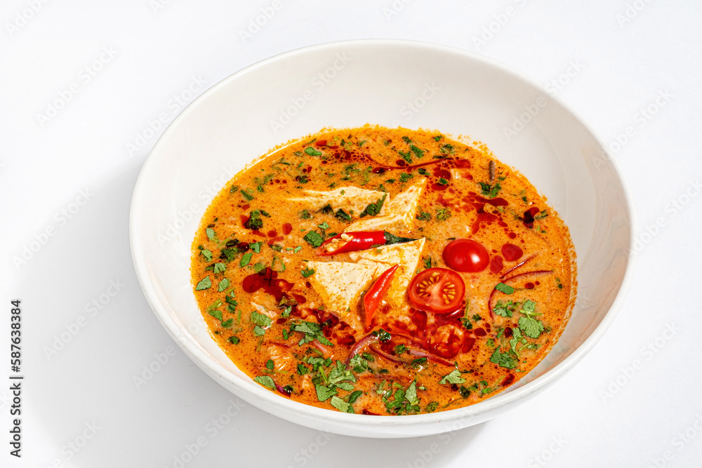 spicy soup on the white spicy soup on the white