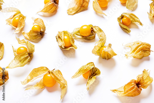 Collection of golden berry fruits