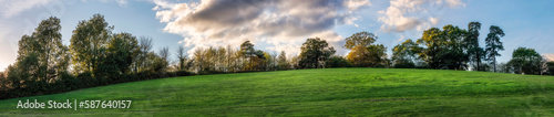 Panorama of trees, Llangybi, Usk, Monmouthshire, Wales