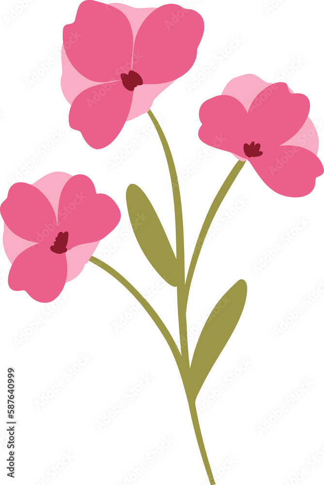 Flower cute hand drawn element clipart , summer vivid blossom floral clipart drawing PNG 